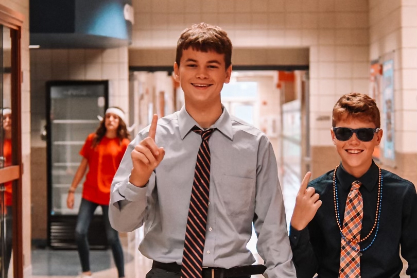 Students pose for a photo