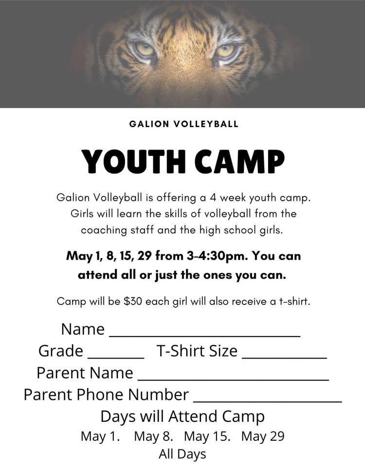 Galion Youth Volleyball Camp 2022