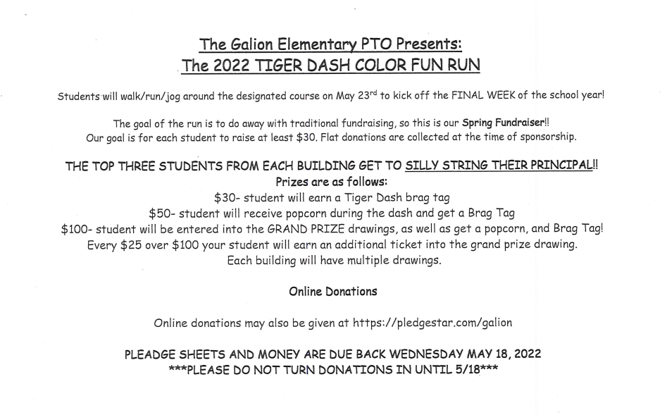 Tiger Dash Info #2