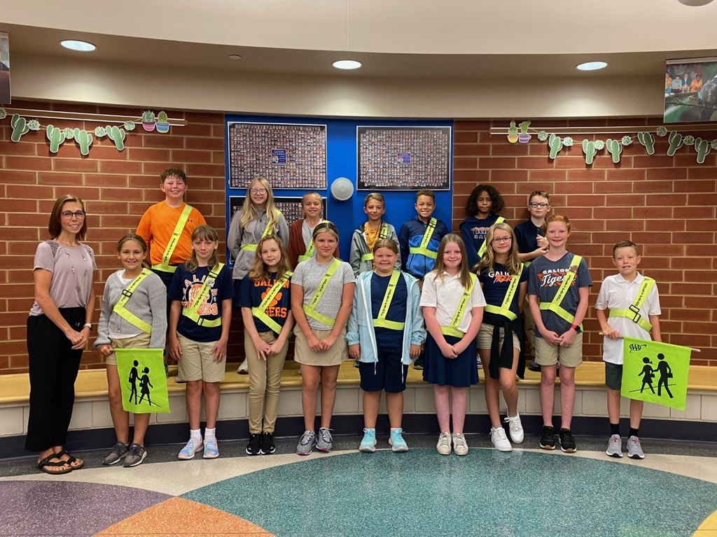 5th Safety Patrol students with Mrs. Price the coordinator