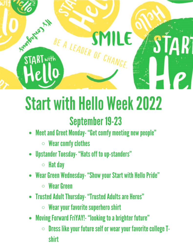 Start with Hello Week Flyer 2022