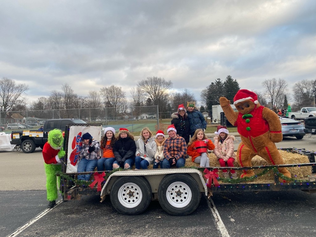 Students riding on float for Come Home to Galion parade