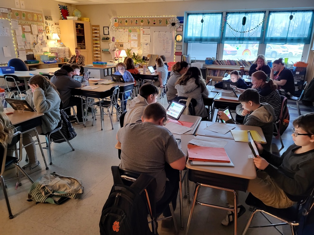 Students reading at desks