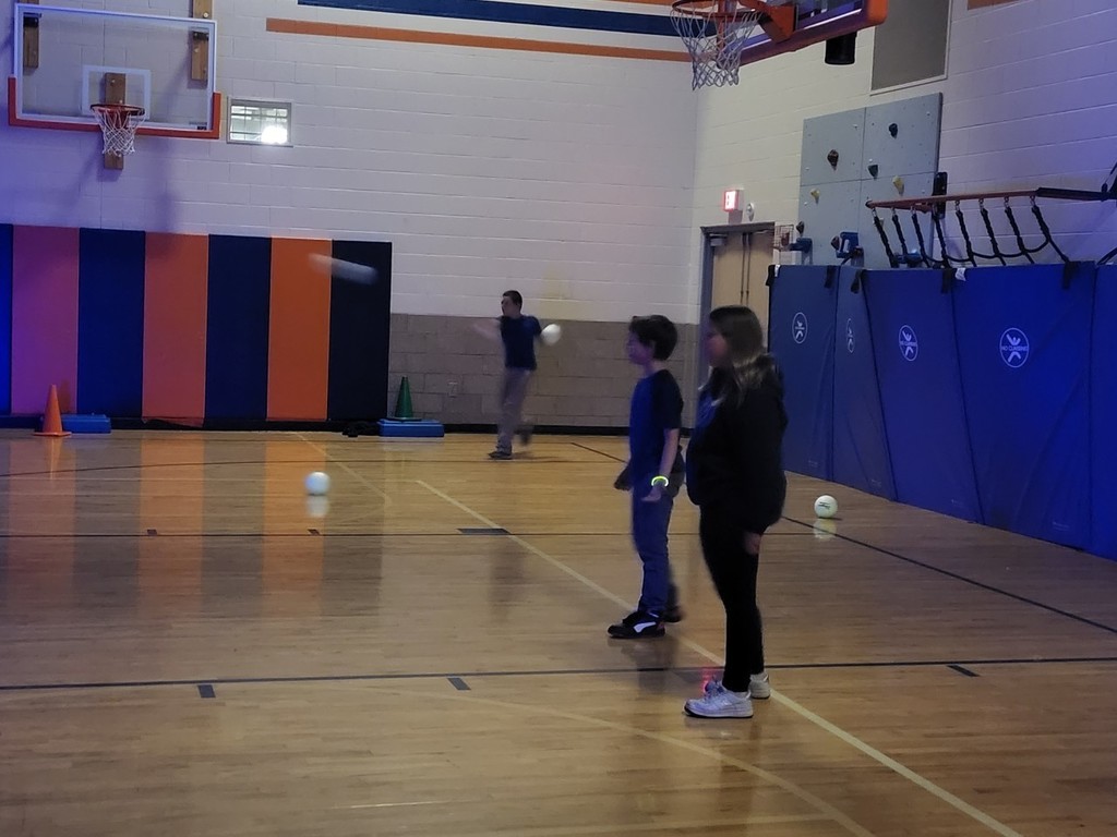 Students playing in the gym.
